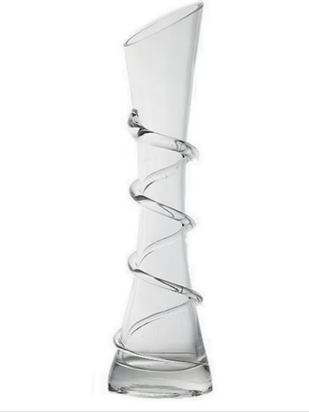 Glass Snake Wrapped On Hand Made Blown Clear Glass Vase